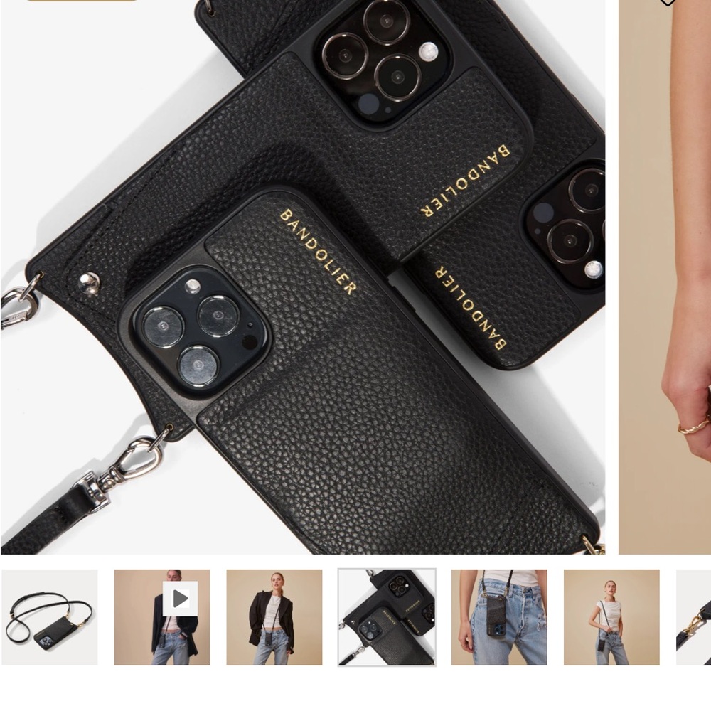 Bandolier Black Phone Case with Strap and Camera Cutouts